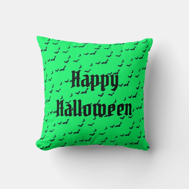 Happy Halloween Spooky Throw Pillow (Front)