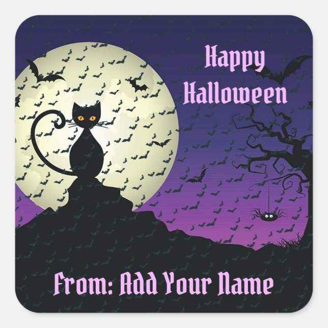 Happy Halloween Spooky Time Square Sticker (Front)