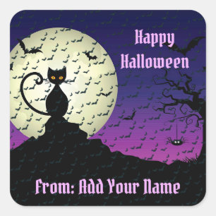 Happy Halloween Spooky Time Square Sticker