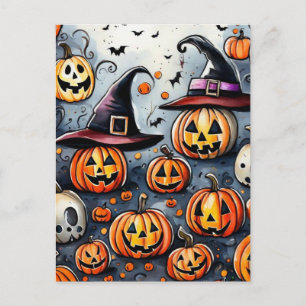 Happy Halloween spooky treat or tricks design Postcard