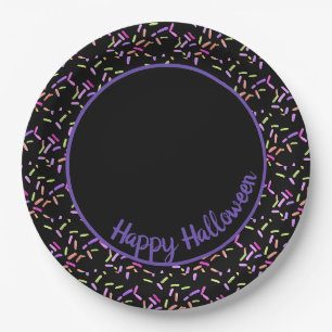 Happy Halloween Sprinkles Customisable Paper Plate