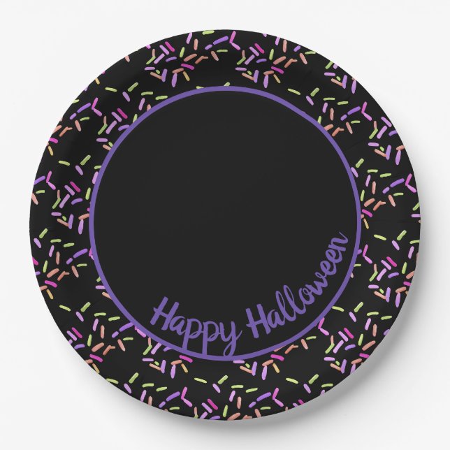 Happy Halloween Sprinkles Customisable Paper Plate (Front)