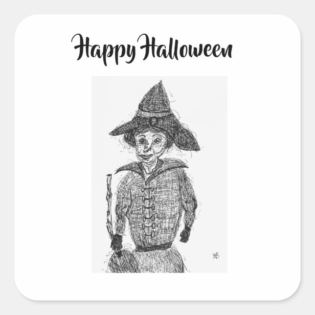 Happy Halloween Square Sticker (Front)