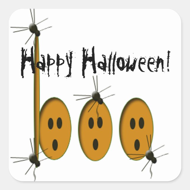 Happy Halloween Square Sticker (Front)
