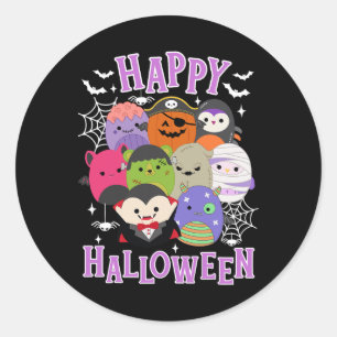 Happy Halloween Squish Squad Mallow Gifts Cute Kid Classic Round Sticker