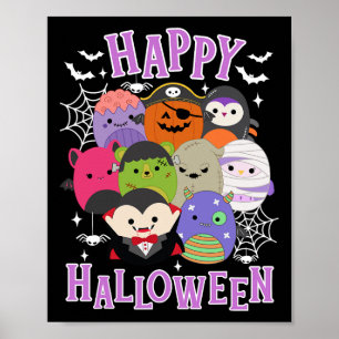 Happy Halloween Squish Squad Mallow Gifts Cute Kid Poster