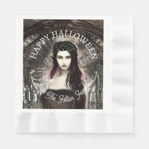 Happy Halloween Steampunk Gothic Fallen Angel Napkin