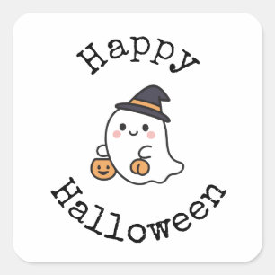 Happy Halloween Sticker - Cute Kawaii Ghost