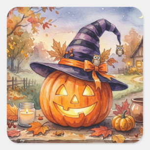 Happy Halloween Sticker - Vintage Pumpkin