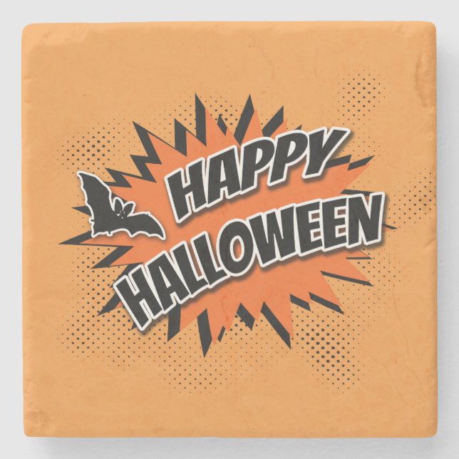 Happy Halloween Stone Coaster (Front)