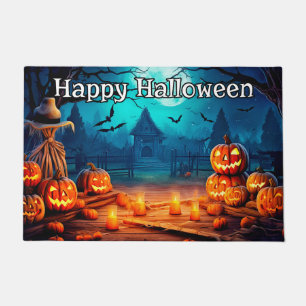 Happy Halloween Super Nefarious Pumpkins Doormat