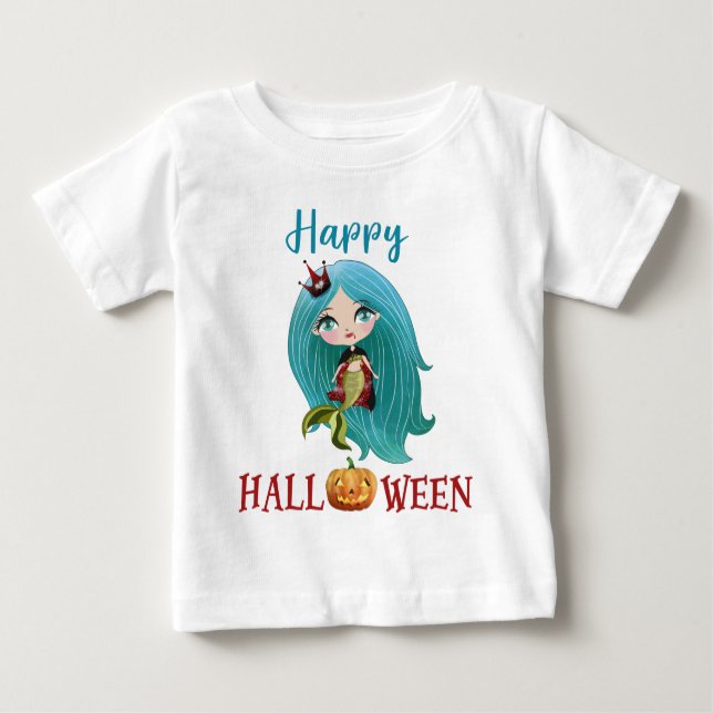 Happy Halloween t-shirt Girl Baby Mermaid t-shirt (Front)