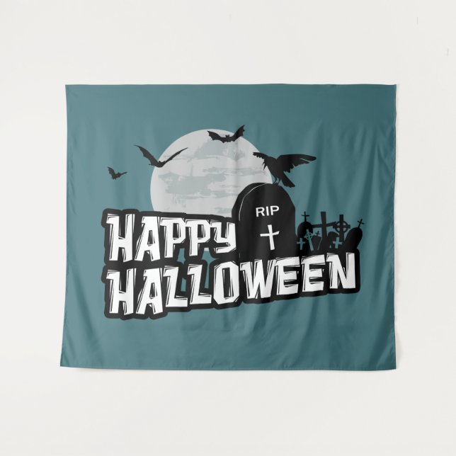 Happy Halloween Tapestry (Front (Horizontal))