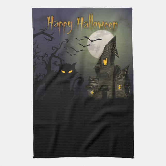 Happy Halloween Tea Towel (Vertical)