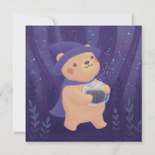 Happy Halloween: Teddy the Witch Illustration Invitation