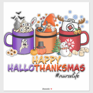 happy halloween thanksgiving christmas funny nurse