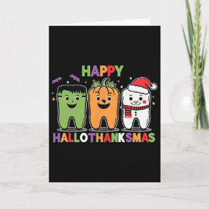 Happy Halloween Thanksgiving Christmas Happy Hallo Card