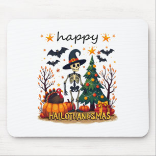 Happy Halloween Thanksgiving Christmas Party Match Mouse Pad