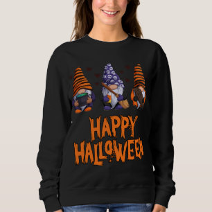 Happy Halloween Three Gnomes Funny Cute Gnome Sweatshirt