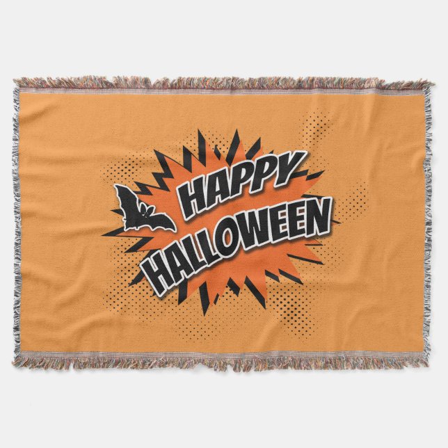Happy Halloween Throw Blanket (Front)