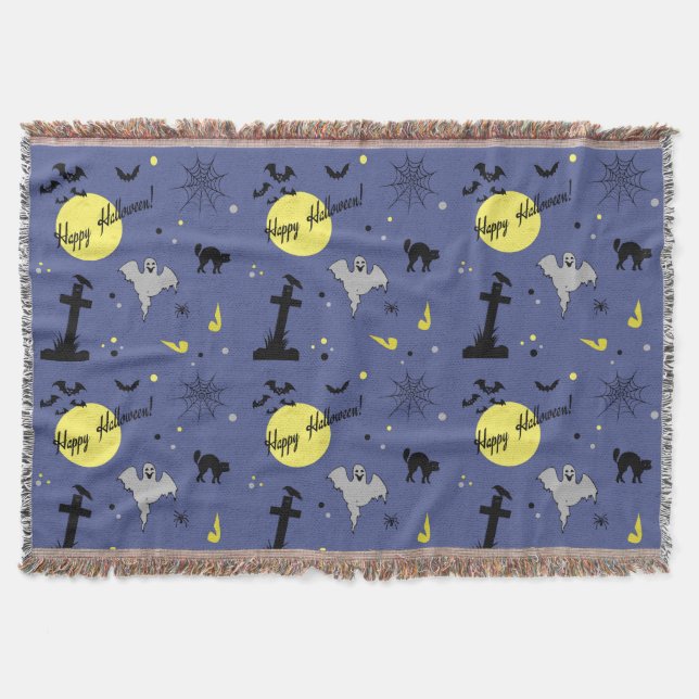Happy Halloween Throw Blanket (Front)