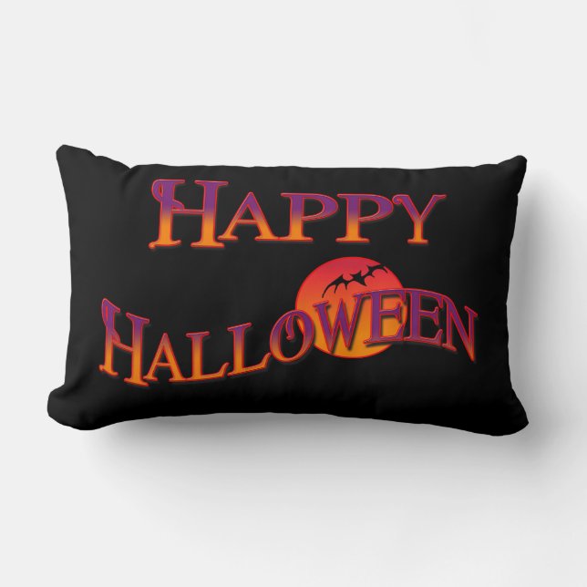 Happy Halloween Throw Pillow (Front)