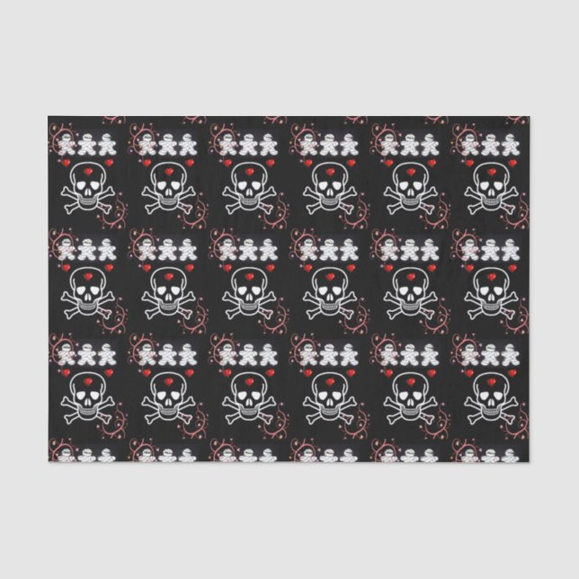 Happy Halloween Tissue Paper, Skull Paper (Front)
