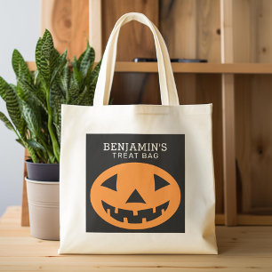 Happy Halloween Treat Bag Add Name Cute Pumpkin