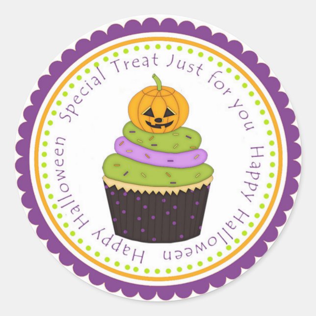 Happy Halloween Treat Gift Tag Label Sticker (Front)