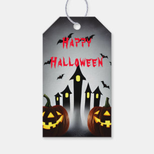 Happy Halloween Treats Creepy Jack 'o Lantern Gift Tags