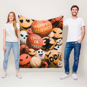 Happy Halloween Trick Or Treat Boo Pumpkin Blanket