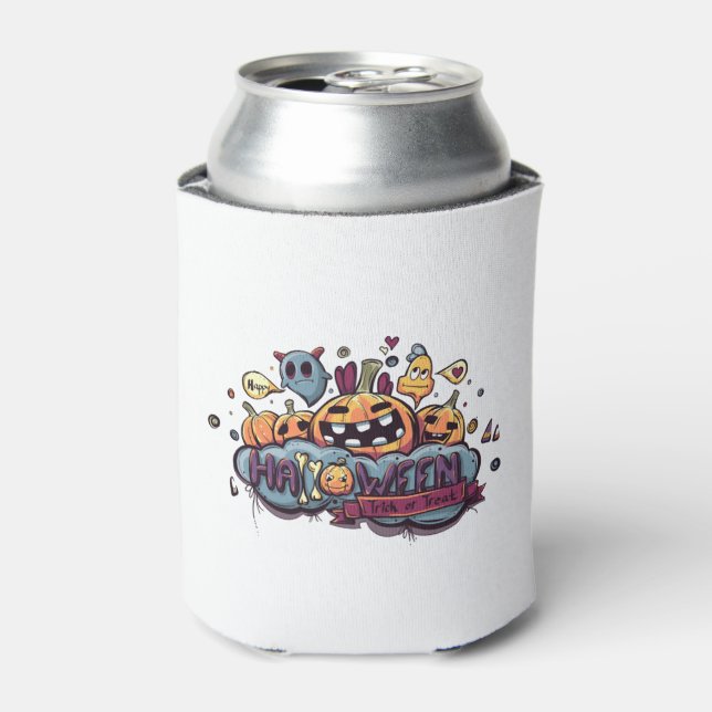 Happy Halloween Trick Or Treat Can Cooler (Can Front)