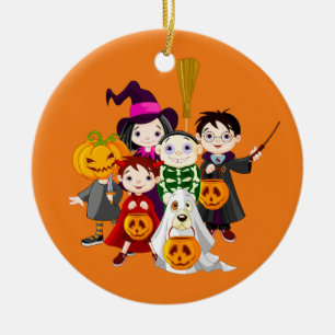 Happy Halloween Trick or Treat Children Ceramic Ornament