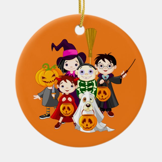 Happy Halloween Trick or Treat Children Ceramic Ornament (Front)
