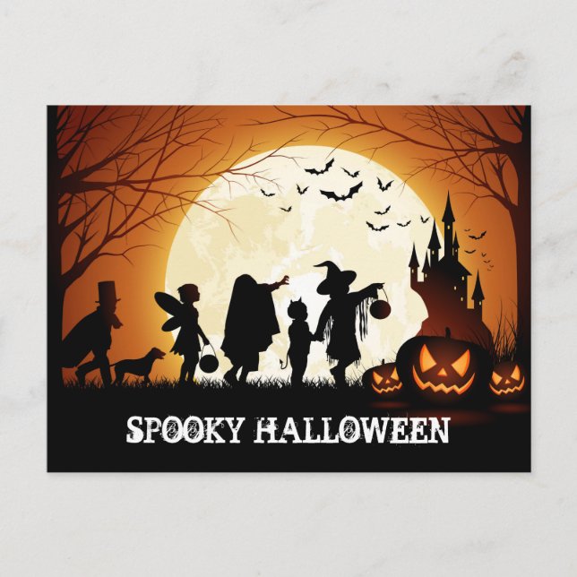 Happy Halloween Trick or Treat Children Postcard (Front)