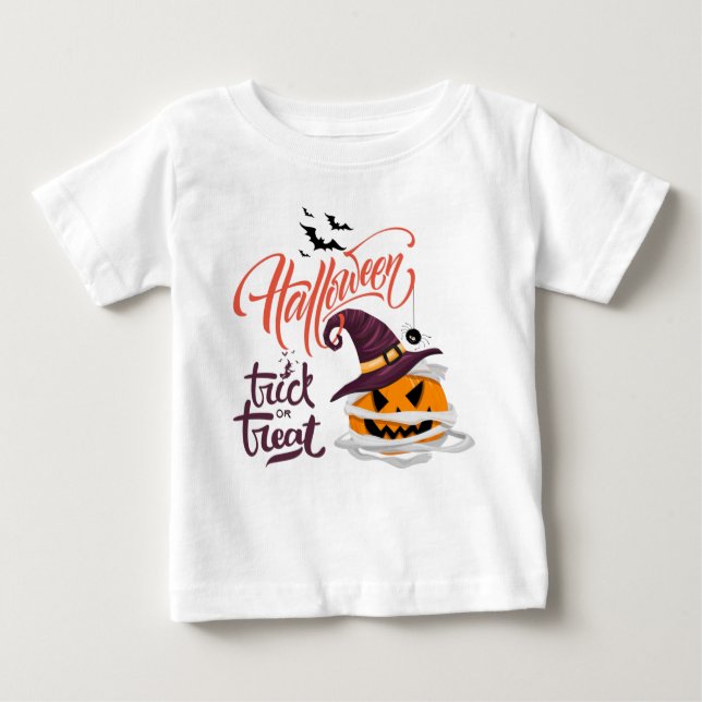 Happy Halloween Trick or Treat Pumpkin  Baby T-Shirt (Front)