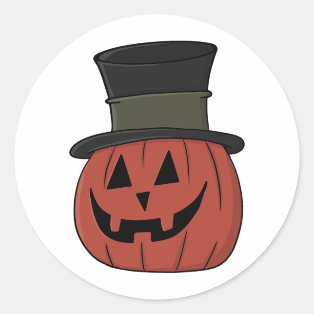 Happy Halloween Trick or Treat Pumpkin Classic Round Sticker (Front)