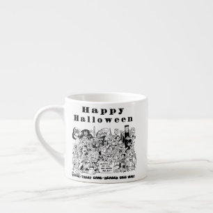 Happy Halloween Trick or Treat Spooky Illustration Espresso Cup