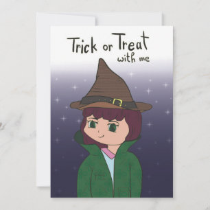 Happy Halloween trick or treat with me Holiday Card