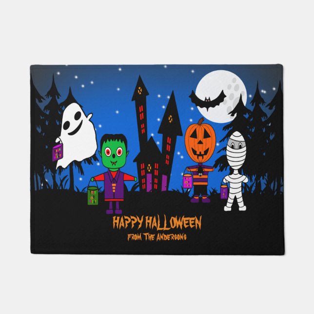 Happy Halloween Trick or Treaters! Doormat (Front)