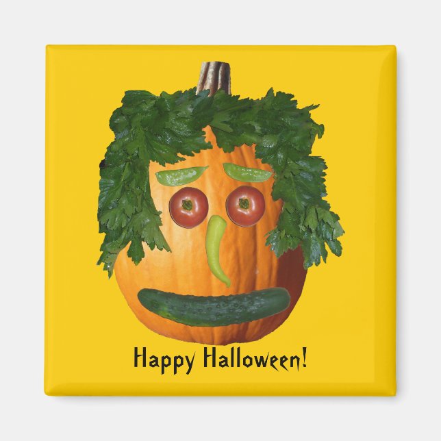 Happy Halloween! - Uncut Pumpkin Face Magnet (Front)