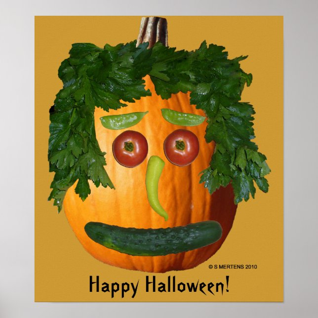 Happy Halloween - Uncut Pumpkin Face Poster (Front)
