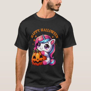 Happy Halloween Unicorn Pumpkin Funny Spooky costu T-Shirt
