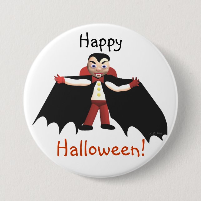 Happy Halloween Vampire 7.5 Cm Round Badge (Front)