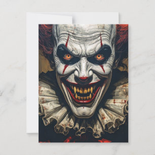 Happy Halloween Vampire Clown Postcard