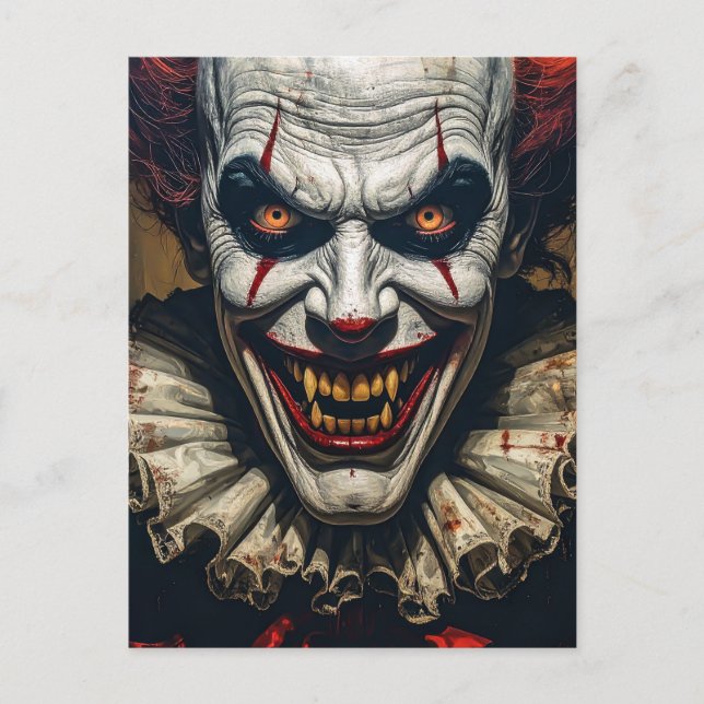 Happy Halloween Vampire Clown Postcard (Front)