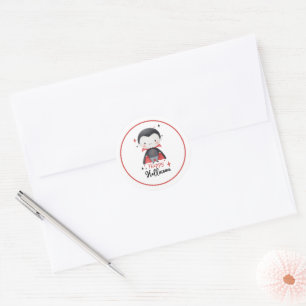 Happy Halloween Vampire Favour Sticker