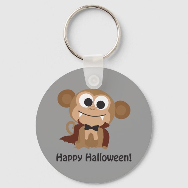 Happy Halloween! Vampire Monkey Key Ring (Front)