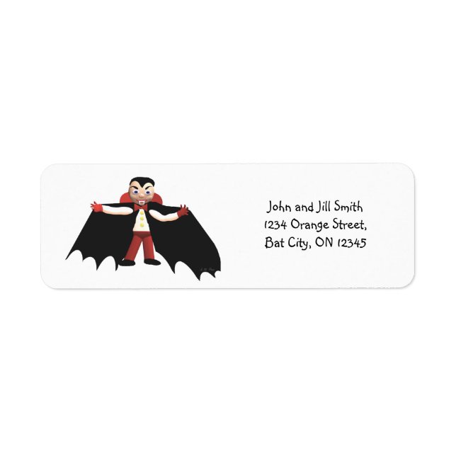 Happy Halloween Vampire Return Address Label (Front)