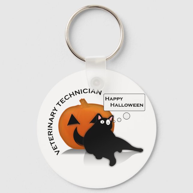 Happy Halloween Vet Tech! Key Ring (Front)